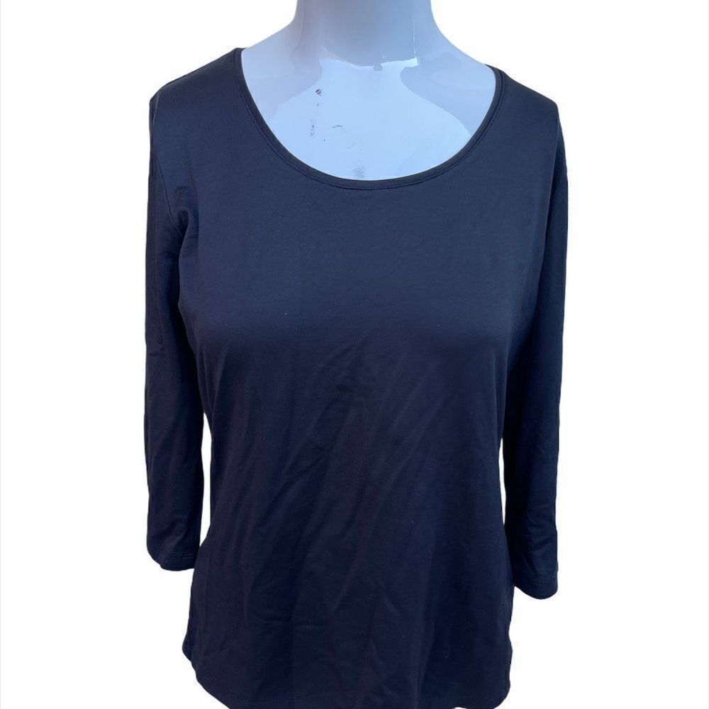 Hugo Boss Basic Top 3/4 Sleeves Basic Black Top